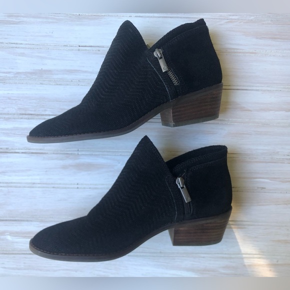 Lucky Brand Suede Leather Black Bootie Boots - Picture 3 of 13